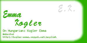 emma kogler business card